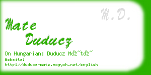 mate duducz business card